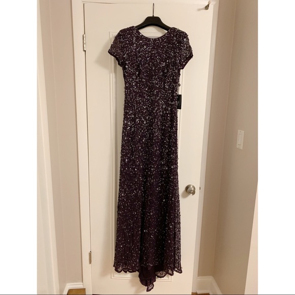 Adrianna Papell Purple Sequin Gown - Picture 3 of 8